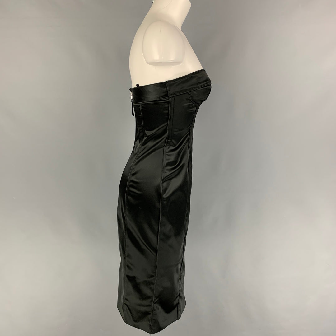 D&G by DOLCE & GABBANA Size 8 Black Acetate Blend Strapless Dress
