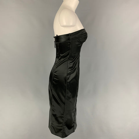 D&amp;G by DOLCE &amp; GABBANA Vestido sin tirantes de mezcla de acetato negro talla 8