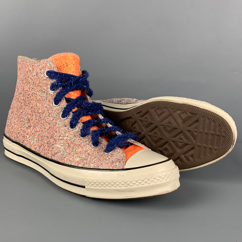 J.W.ANDERSON X Converse Size 10 Orange White Glitter High Top Sneakers