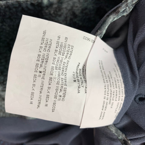 ETRO Size 44 Black & Grey Print Viscose / Silk Notch Lapel Sport Coat