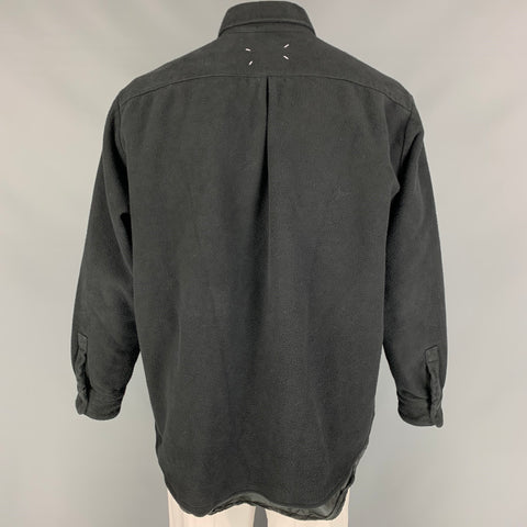 MARTIN MARGIELA Size One Size Black Cotton Snaps Jacket
