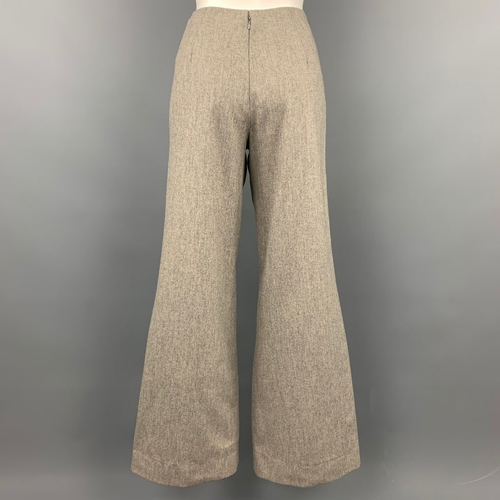 RALPH LAUREN Collection Size 4 Grey Heather Wool Wide Leg Dress Pants
