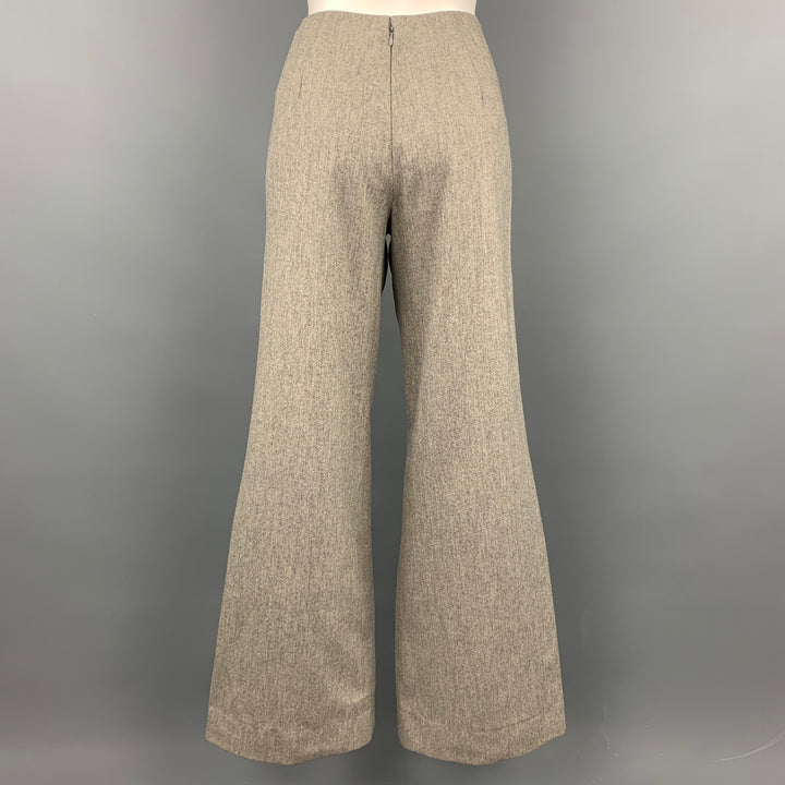 Collection RALPH LAUREN Pantalon habillé à jambe large en laine gris chiné taille 4