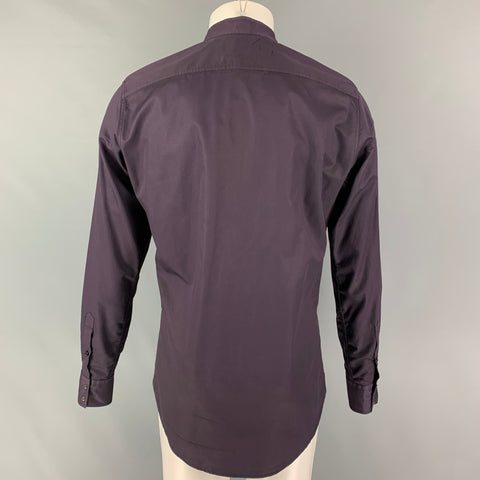 LAB by PAL ZILERI Size M Eggplant Cotton Epaulettes Long Sleeve Shirt