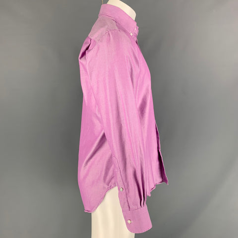 LORO PIANA Size M Purple Cotton Button Down Long Sleeve Shirt