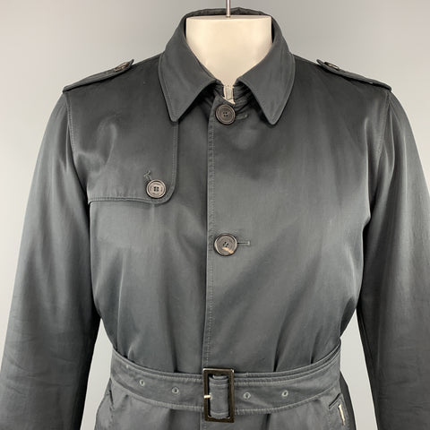 ALLEGRI Navy Nylon Belted Removable Liner Belted Trenchcoat