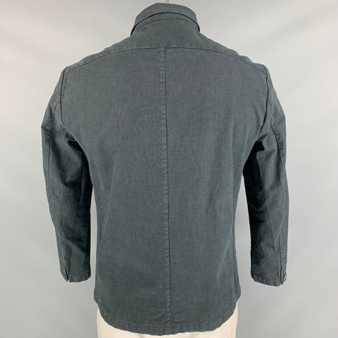 BARENA Taille 44 Chemise à manches longues boutonnée en coton et polyester bleu marine