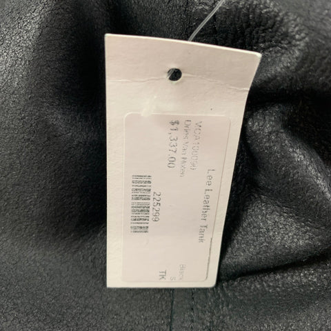 DRIES VAN NOTEN SS 20 Size S Black Leather Side Zipper Tank Top