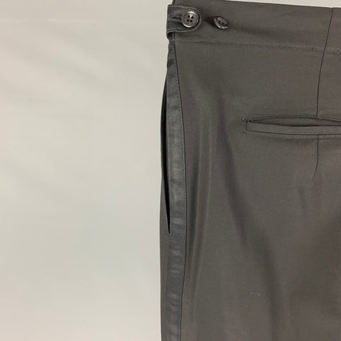 MATTISON Size 30 Black Wool Tuxedo Dress Pants