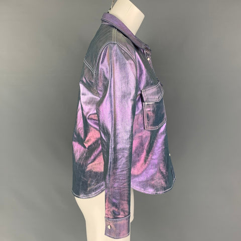 LEVI'S MADE & CRAFTED Size M Purple Iridescent Snaps Shirt
