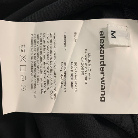 ALEXANDER WANG Talla M Vestido camisero liso de mezcla de triacetato negro