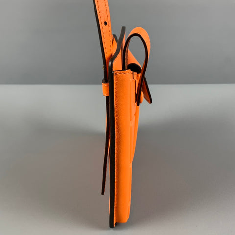 FENDI 2018 Orange Leather Bustine 2 Pockets Mini Cross Body Bag