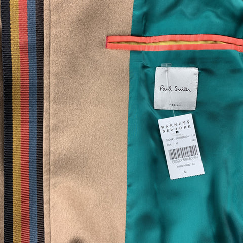PAUL SMITH Size M Camel Cashmere Zip Up Bomber Jacket