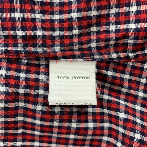 BLACK FLEECE Size S Red & Black Checkered Cotton Button Down French Cuffs Long Sleeve Shirt
