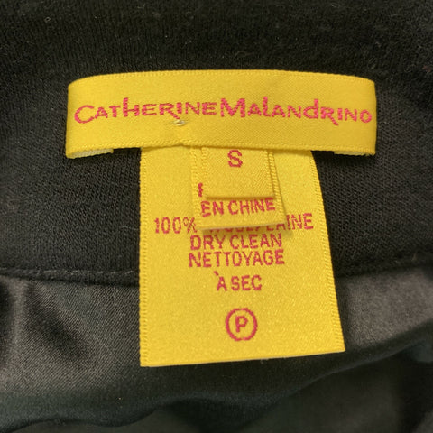 CATHERINE MALANDRINO Size S Black Wool Beaded Dress