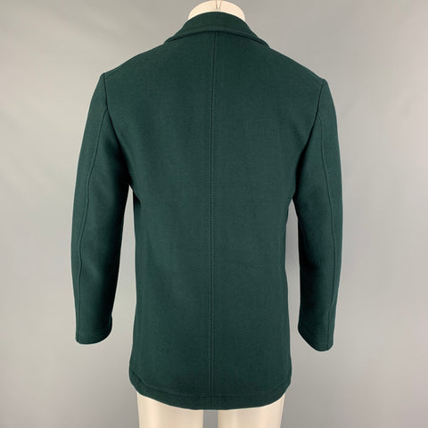 BOGLIOLI Size 38 Forest Green Wool Nylon Double Breasted Peacoat