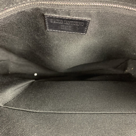 PAOLO IANTORNO Black Structured Leather Messenger Bag