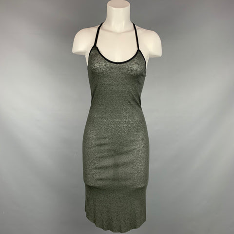 ALESSANDRO Taille 4 Robe côtelée en coton/lin anthracite