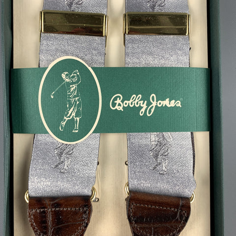 BOBBY JONES Print Grey Silk Suspenders