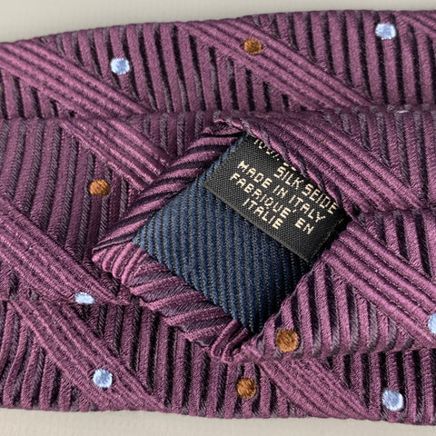 CANALI Cravate en soie côtelée violette