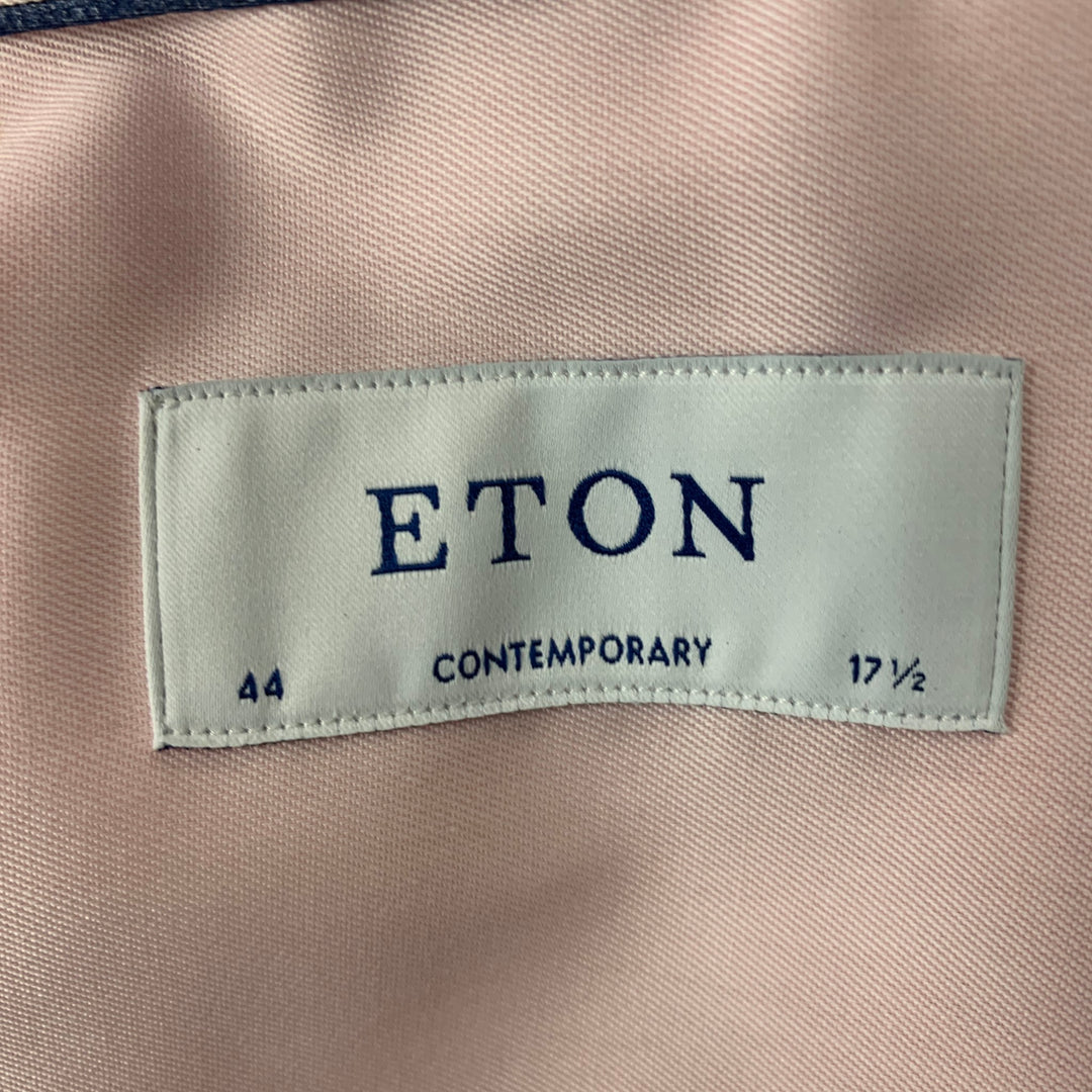 ETON Size XL Pink Twill Cotton Button Up Long Sleeve Shirt