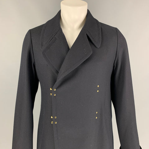 MS BRAQUE Taille 40 Manteau croisé en laine sergé marine