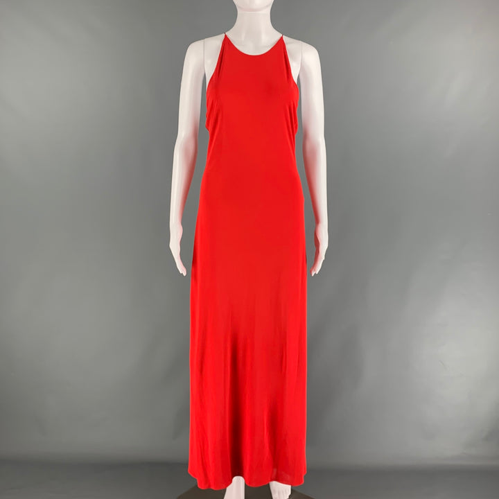 ROSETTA GETTY Size S Red Viscose Column Long Gown