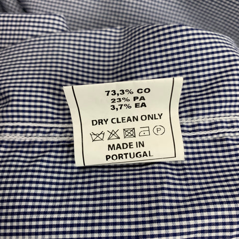 LORDS & FOOLS Size S Blue & White Gingham Cotton Blend Long Sleeve Shirt