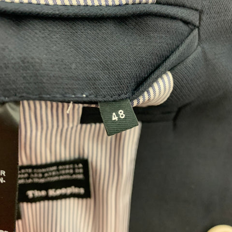 THE KOOPLES Size 38 Navy Cotton Linen Peak Lapel Sport Coat