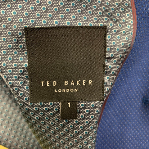 TED BAKER Talla 34 Traje con solapa de muesca en mezcla de poliéster y lunares azules
