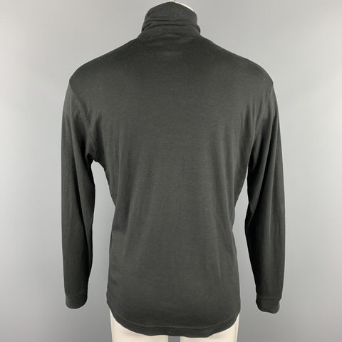 BROOKS BROTHERS Size S Black Cotton Turtleneck Long Sleeve Shirt