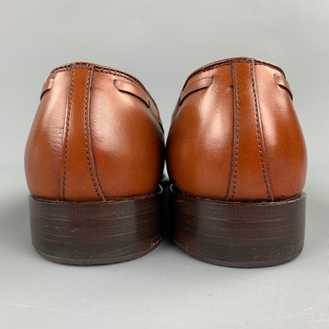 ALDEN Size 7 Burnished Tan Calf Leather Tassels Moccasins 662 Loafers