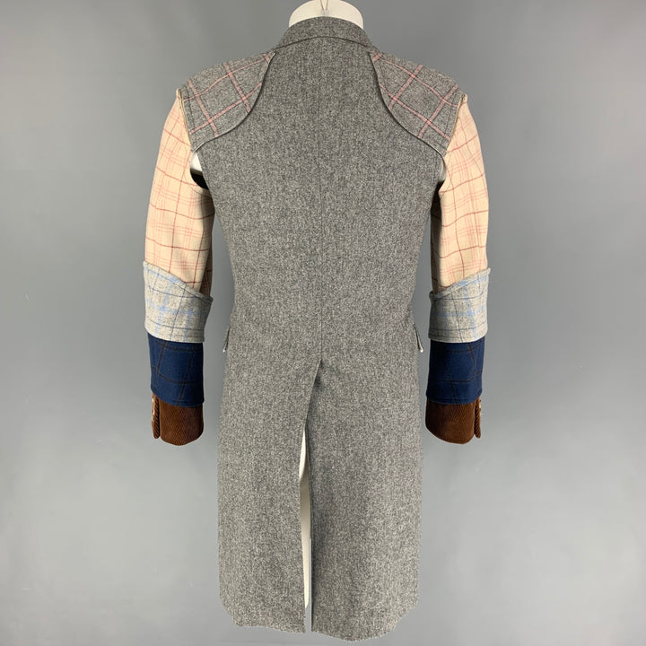 COMME des GARCONS HOMME PLUS FW 2016 Size S Grey Multi-color Mixed Fabrics Coat