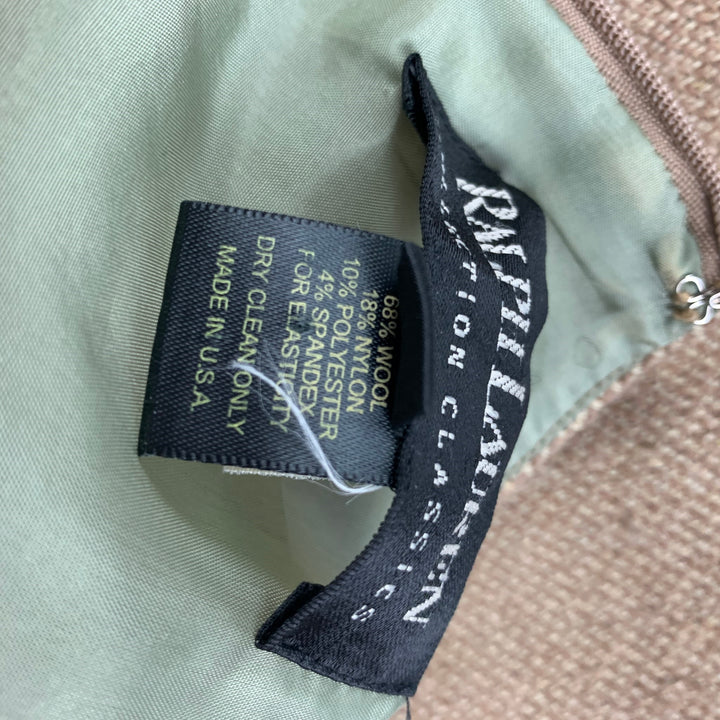 RALPH LAUREN Black Label Taille 6 Robe sans manches tissée en mélange de laine beige