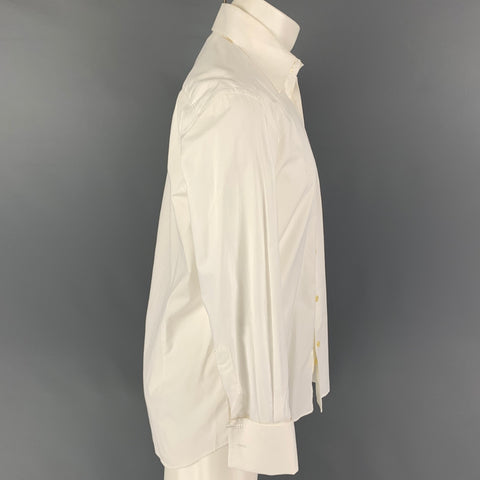 DOLCE & GABBANA Size S White Cotton French Cuff Long Sleeve Shirt
