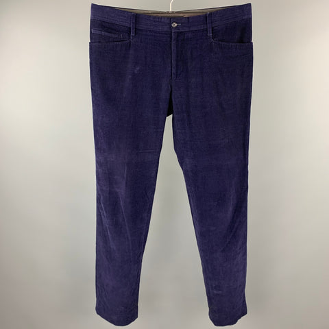 DOLCE & GABBANA Size 36 Navy Textured Corduroy Zip Fly Dress Pants