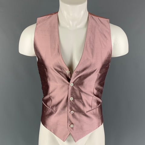 DOLCE & GABBANA Size 36 Mauve Silk Buttoned Vest
