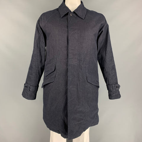 TS (S) Size L Indigo Down Fill Cotton / Polyurethane Hidden Placket Coat