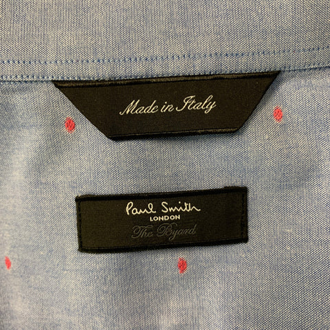 PAUL SMITH Size L Blue Red Dots Cotton Button Down Long Sleeve Shirt