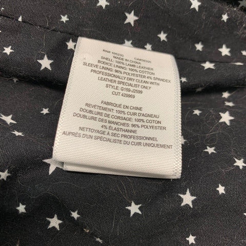 JOIE Chaqueta motera de piel de cordero metalizada de cuero plateado talla XS