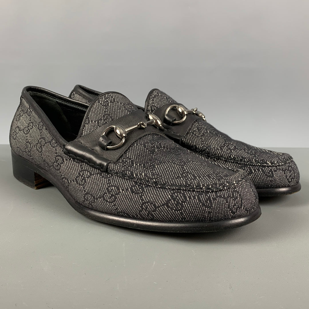 GUCCI Size 10 Black White Monogram Canvas Loafers – Sui  display picture 1