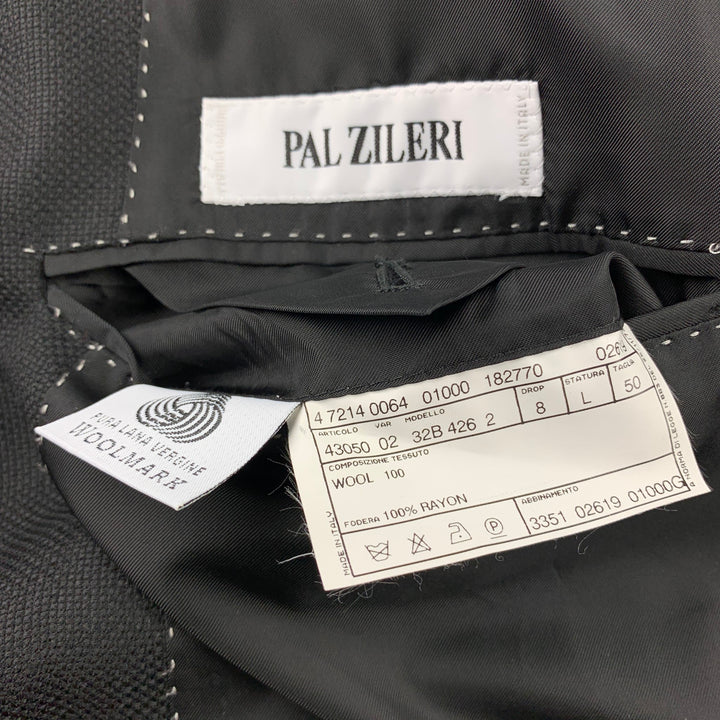 PAL ZILERI Size 40 Long Black Wool Notch Lapel Sport Coat