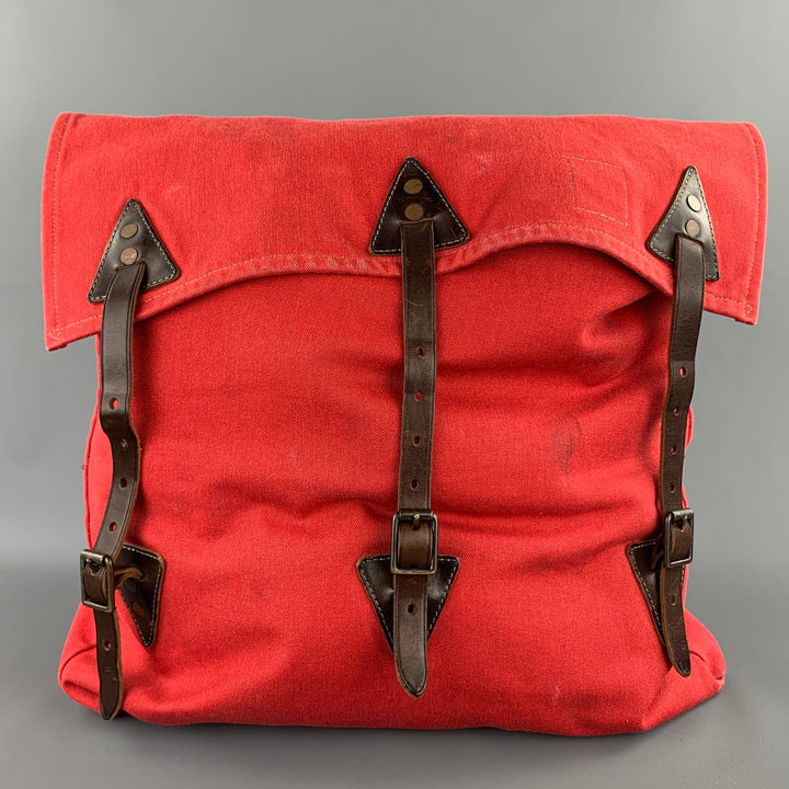 RRL by RALPH LAUREN Red Canvas Leather Trim Backpack