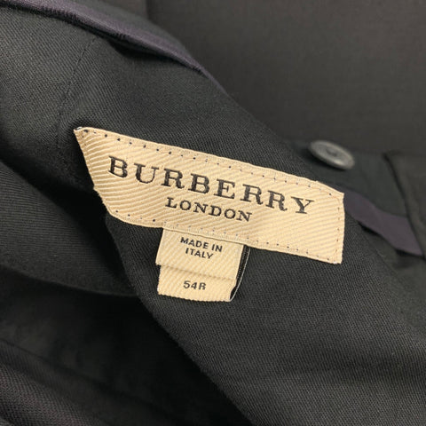 BURBERRY LONDON Size 44 Black Wool Mohair Notch Lapel Tuxedo Suit