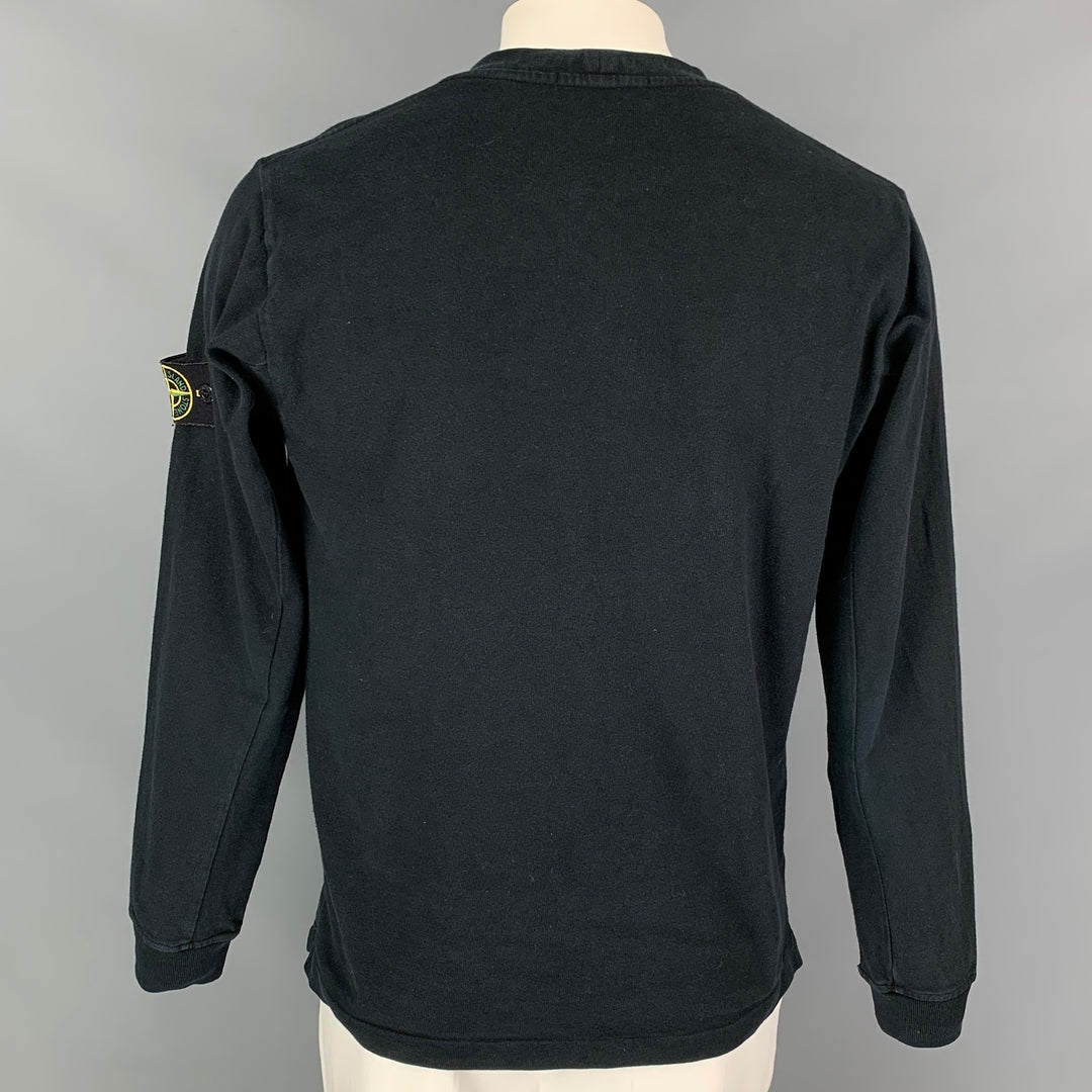 STONE ISLAND Camiseta de manga larga de algodón negra Talla L