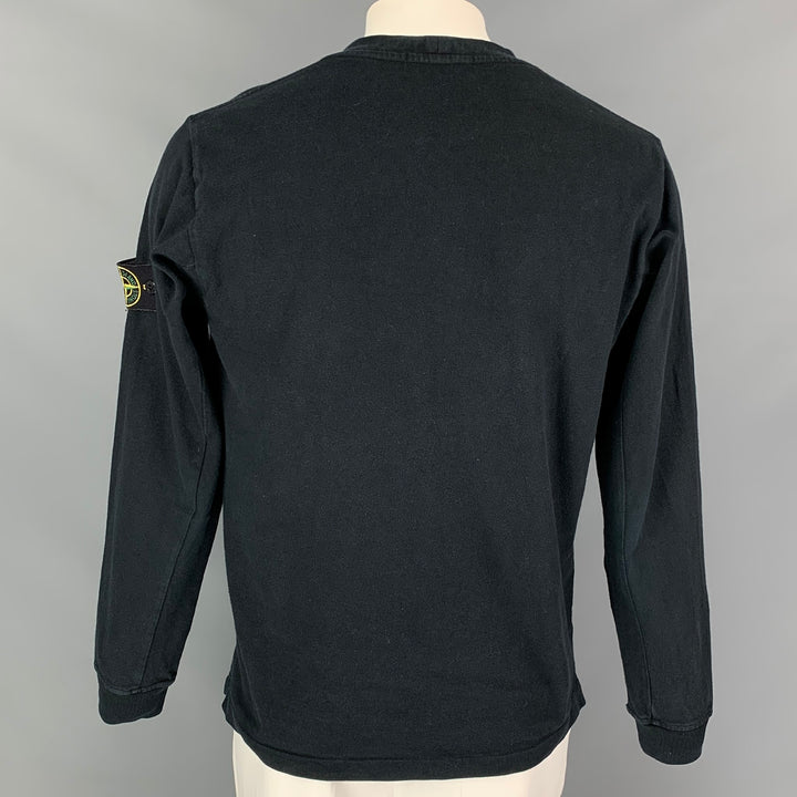 STONE ISLAND Camiseta de manga larga de algodón negra Talla L