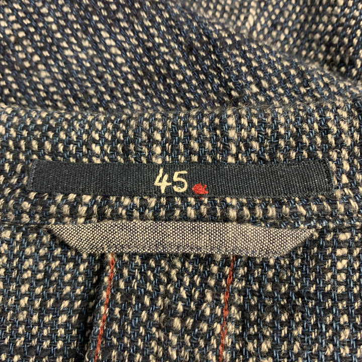 45rpm Size L Navy Woven Cotton / Linen Notch Lapel Sport Coat