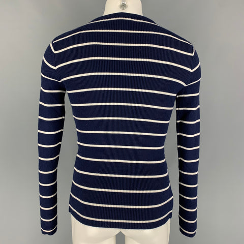 RALPH LAUREN Size S Navy White Stripe Crew-Neck Pullover