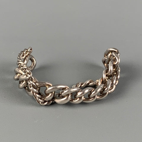 GAULTIER Silver Chain Link Metal Cuff Bracelet