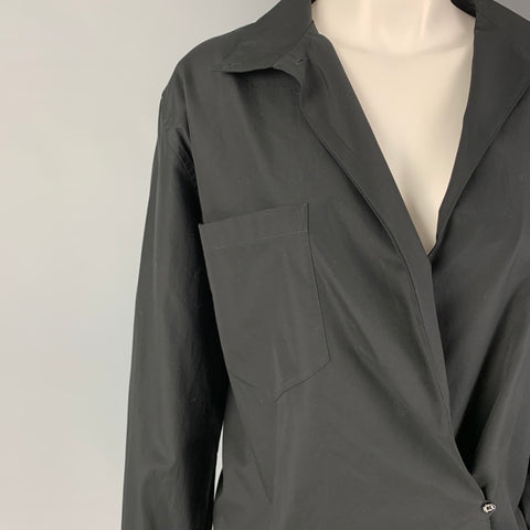 Collection RALPH LAUREN Taille 6 Haut décontracté en coton noir enveloppant